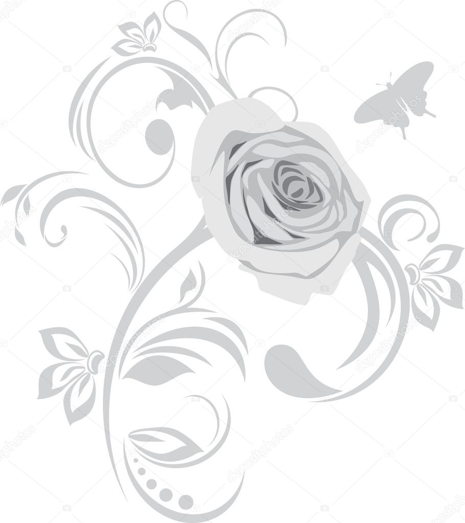 Decorative element with rose