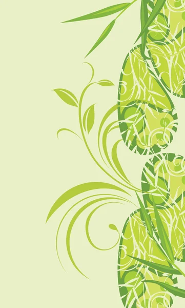 Fond décoratif avec ornement floral vert — Image vectorielle