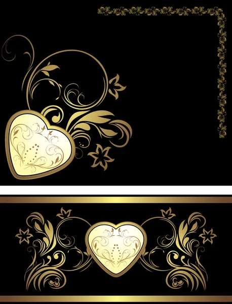 Elementos ornamentales con corazón para la decoración — Vector de stock