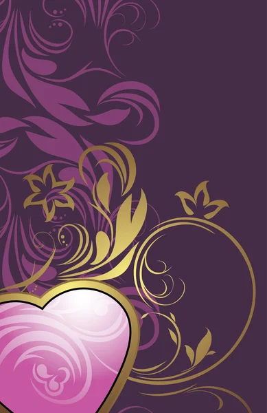 Ornamental background with heart for decor — ストックベクタ