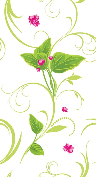 Sprig with pink flowers. Decorative background — Stock Vector