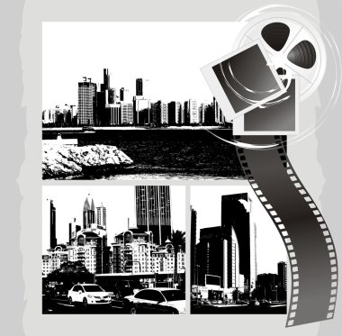 imgelerinde ve arka plan üzerinde film nesneleri