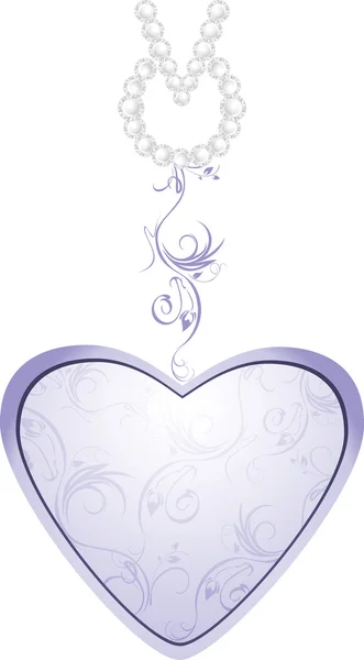 Coeur lilas isolé sur le blanc — Image vectorielle