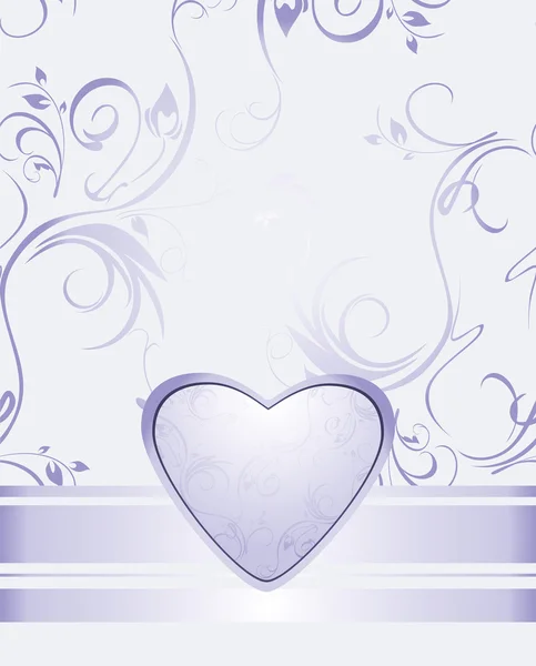 Coração de lilás no fundo decorativo — Vetor de Stock