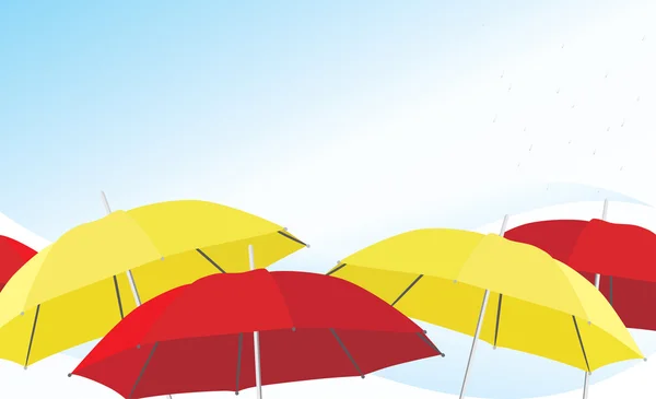 Paraplu en regendruppels. achtergrond — Stockvector