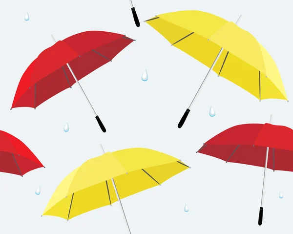 Parasol i krople deszczu — Wektor stockowy