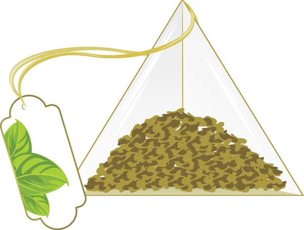 Pacote com chá verde — Vetor de Stock