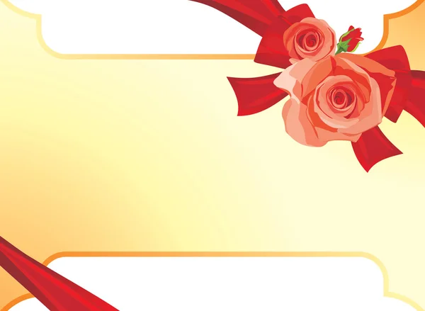 Bouquet, rózsa. Háttér ünnepi kártya — Stock Vector