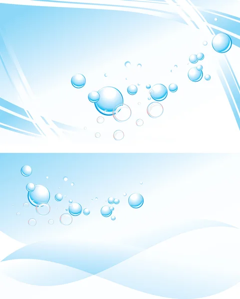 Drops on the abstract background. Two banners — Stock Vector