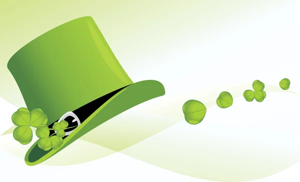 Του St. Patrick ημέρα καπέλο με το τριφύλλι. Εορταστικά πανό — Διανυσματικό Αρχείο