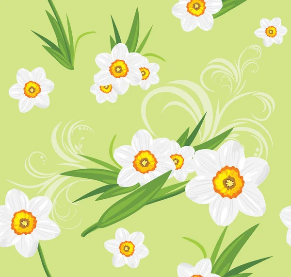 Decorative daffodil background — Stock Vector