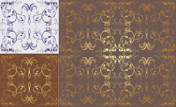 Tres patrones de fondos ornamentales — Archivo Imágenes Vectoriales