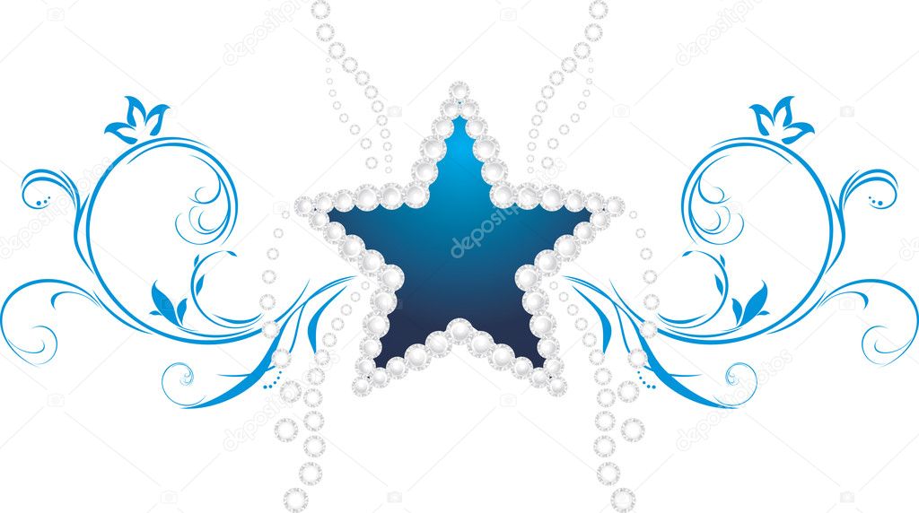 Shining star. Decorative symbol