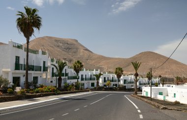 Traveling across Lanzarote's city clipart