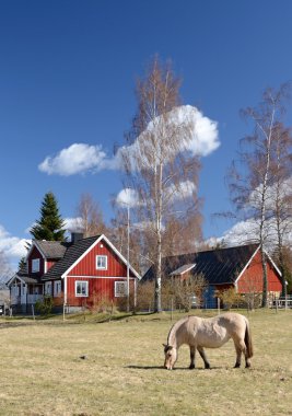 Idyllic Swedish vertical landscape clipart