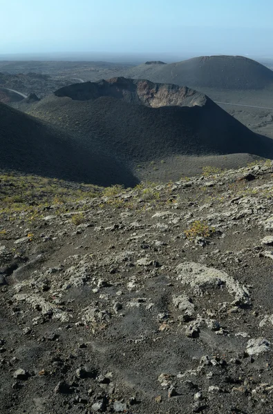 Timanfaya krater in verticale weergave — Stockfoto