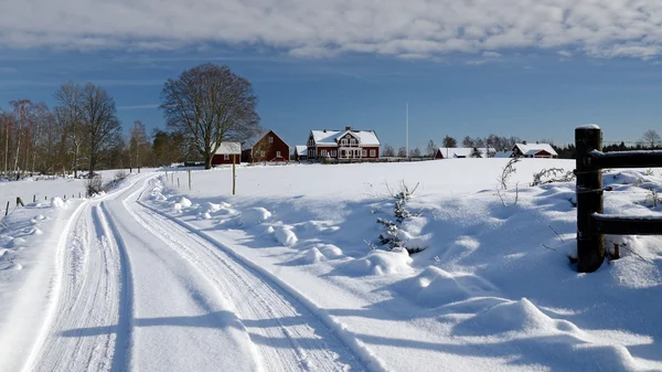 Inverno forte na Suécia — Fotografia de Stock