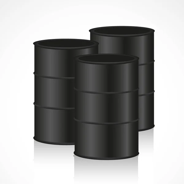 Barrels isolated on black — Stock Vector