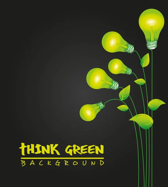 生态绿色灯泡 — 图库矢量图片