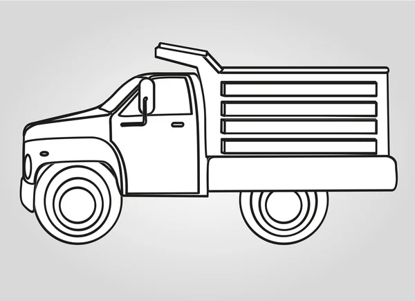 Drawing dump truck — Stock Vector