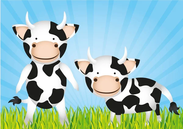 Χαριτωμένο κινούμενα αγελάδες — Διανυσματικό Αρχείο