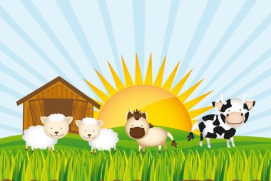 farm vector clipart