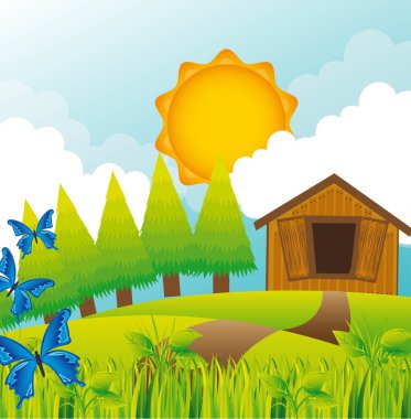 summer landscape clipart