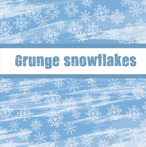 Copos de nieve grunge — Vector de stock