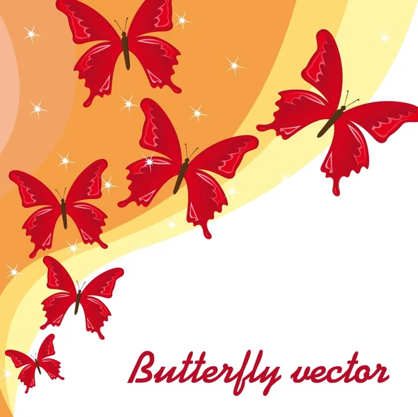 Červený motýl — Stockový vektor