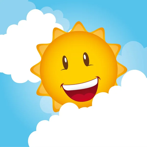 Sun with cloud — Stock Vector