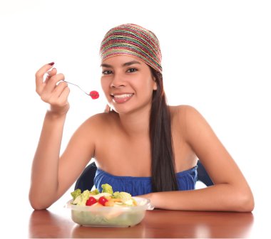 Woman eating clipart