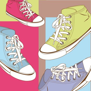 cute sneakers clipart