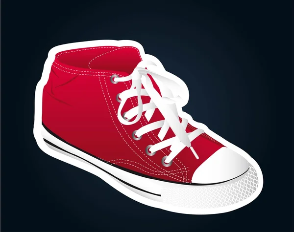 Rode sneaker — Stockvector