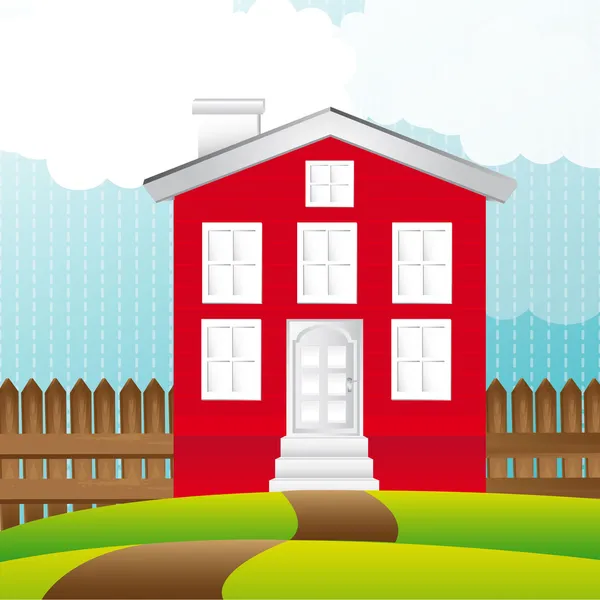 Красный дом — стоковый вектор