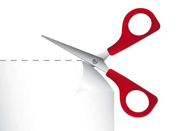 Red scissor — Stock Vector