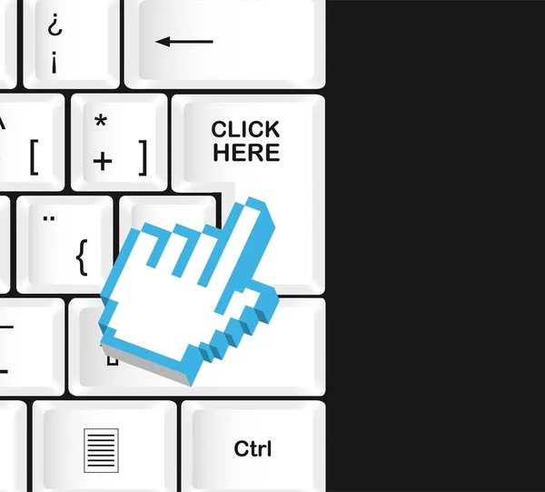 Клавіатура з рукою курсора — стоковий вектор