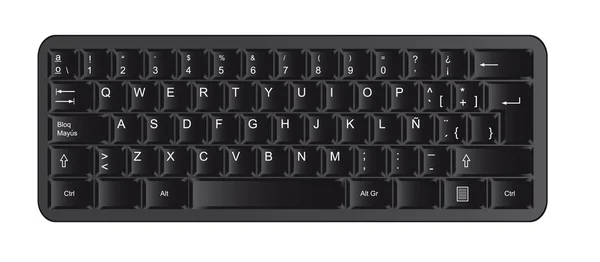 Siyah klavye — Stok Vektör