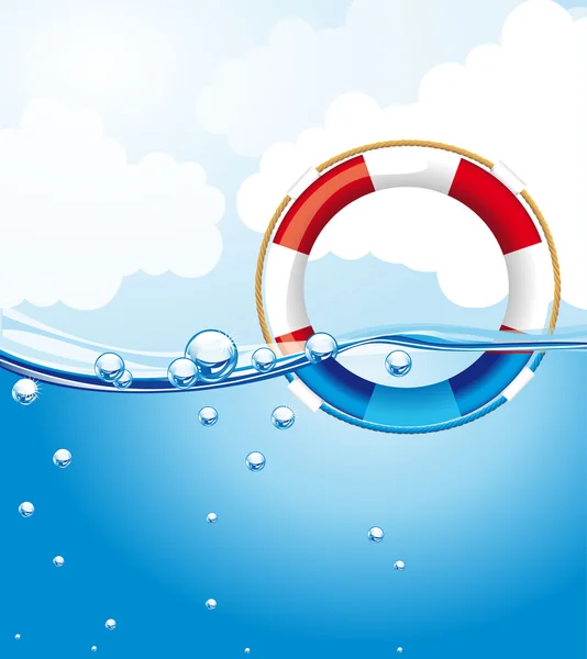 Flotar sobre el agua — Vector de stock