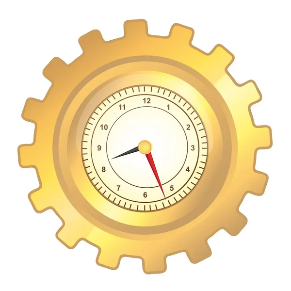 Gold gear clock — Stock Photo, Image