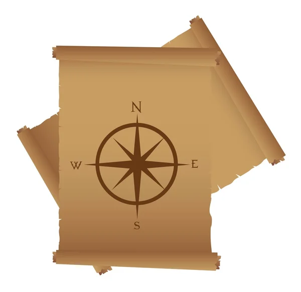 Pergamen s kompasu — Stockový vektor