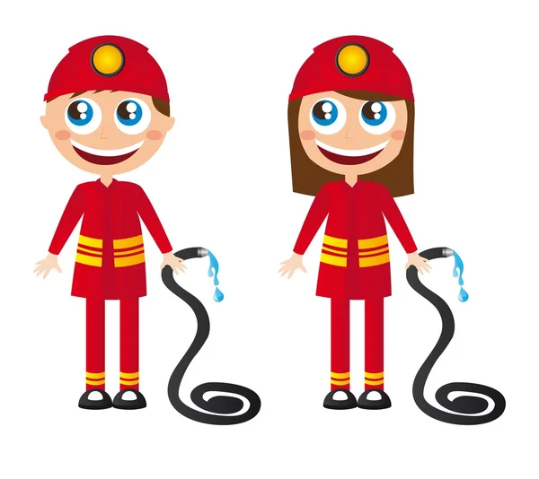 Пожежники мультфільми — стоковий вектор