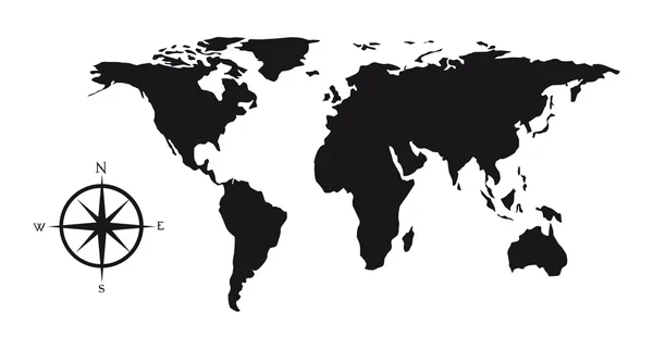 Mappa silhouette — Vettoriale Stock