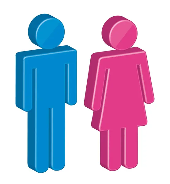 3d 的男子和妇女标志 — 图库矢量图片