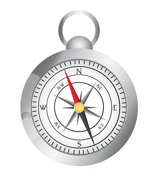 Срібні компас — стоковий вектор