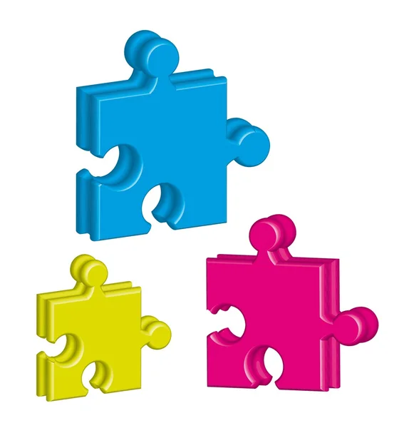 3d puzzles — Stock Vector