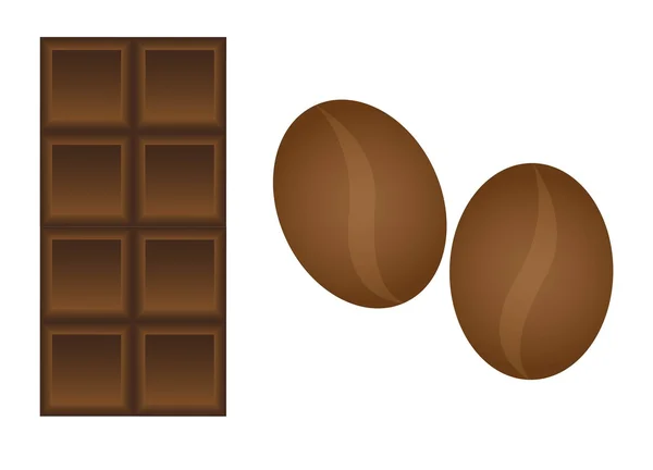 Шоколадний бар з кавовими зернами — стоковий вектор