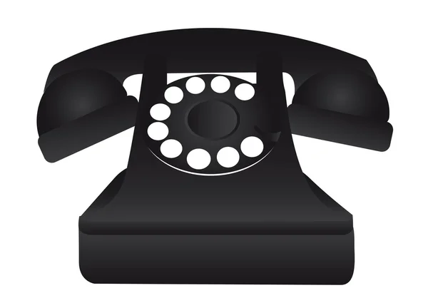 Zwarte oude telefoon — Stockvector