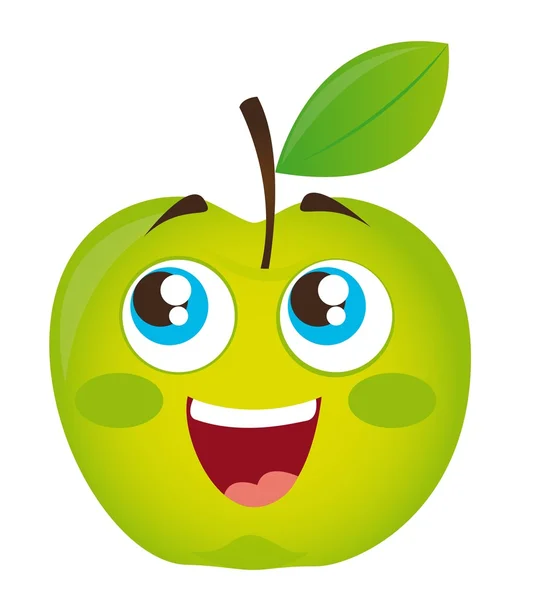 Grönt äpple — Stock vektor