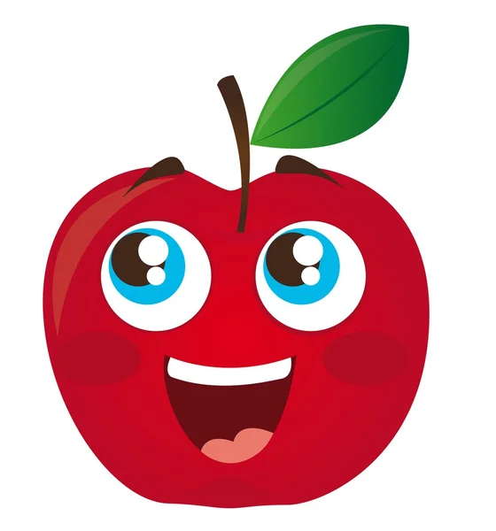 赤いリンゴ漫画 — ストックベクタ