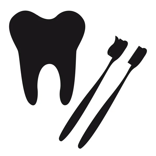Zahn und Zahnbürste — Stockvektor